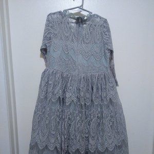 Exquisite Silver Dress With Jeweled Sash